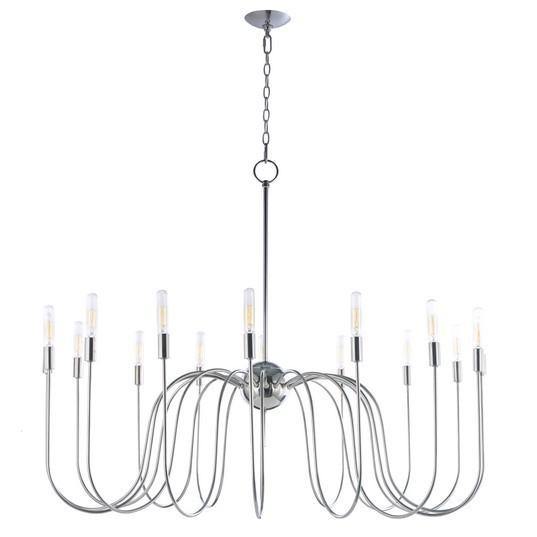 Polished Nickel with Curve Arms Chandelier - LV LIGHTING