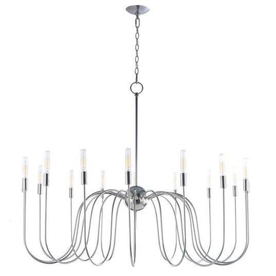 Polished Nickel with Curve Arms Chandelier - LV LIGHTING