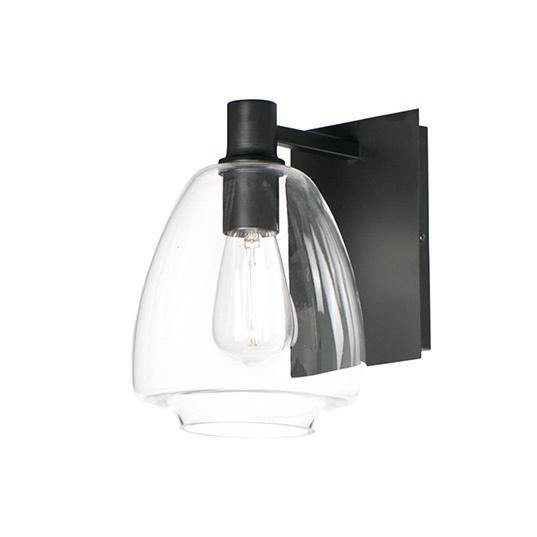 Steel with Clear Glass Shade Single Light Wall Sconce - LV LIGHTING