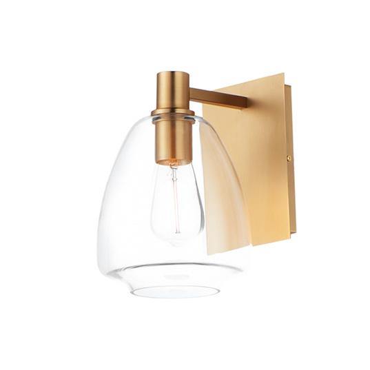 Steel with Clear Glass Shade Single Light Wall Sconce - LV LIGHTING