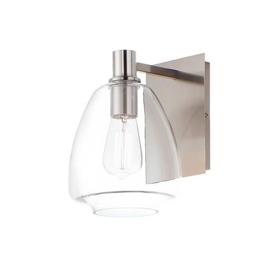 Steel with Clear Glass Shade Single Light Wall Sconce - LV LIGHTING
