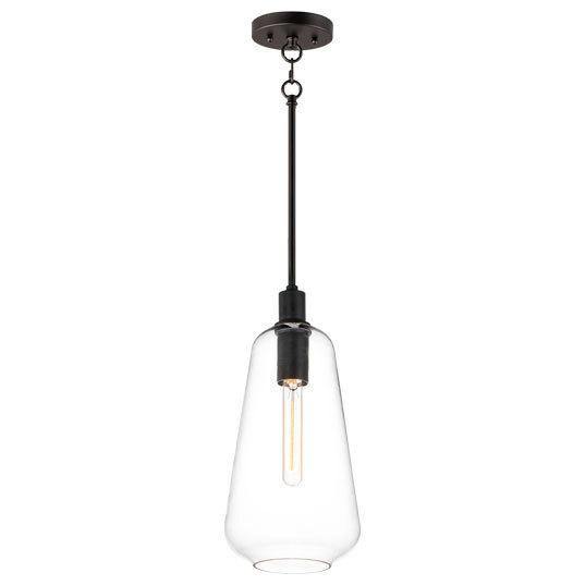 Steel with Clear Glass Shade Single Light Pendant - LV LIGHTING