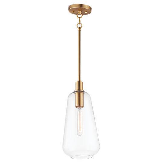 Steel with Clear Glass Shade Single Light Pendant - LV LIGHTING
