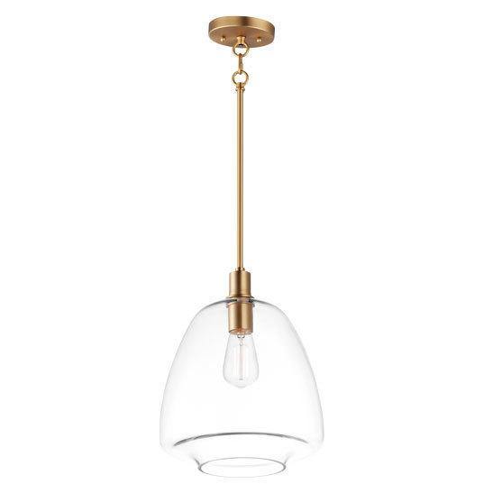 Steel with Clear Glass Shade Single Light Pendant - LV LIGHTING