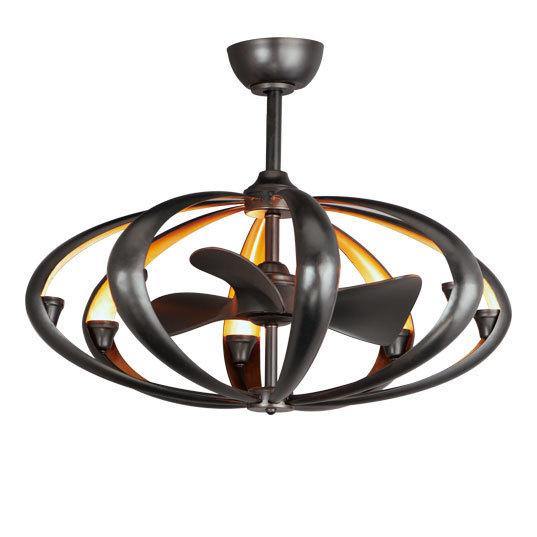 LED Bronze with Gold Frame WiFi Enabled Ceiling Fan - LV LIGHTING