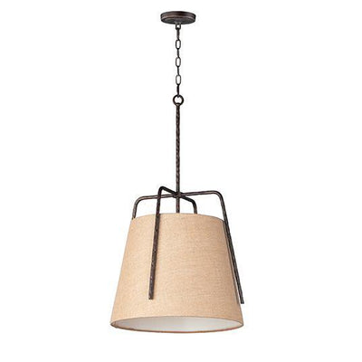 Oil Rubbed Bronze with Burlap Fabric Shade Pendant - LV LIGHTING