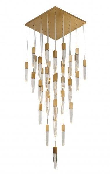 Steel with Clear Bubble Hanging Crystal Chandelier - LV LIGHTING