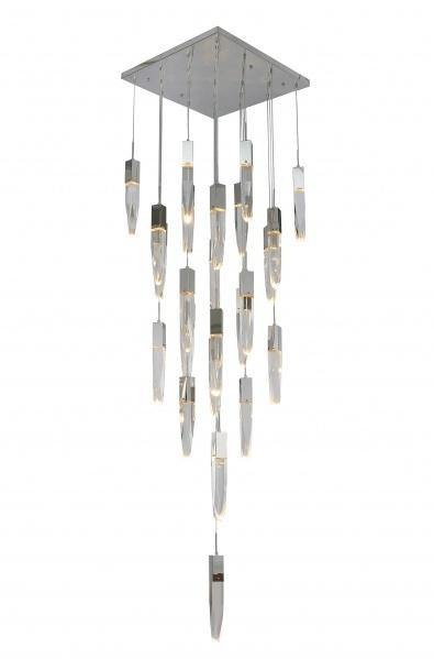 Chrome with Clear Crystal hanging Chandelier - LV LIGHTING