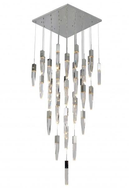 Chrome with Clear Crystal hanging Chandelier - LV LIGHTING