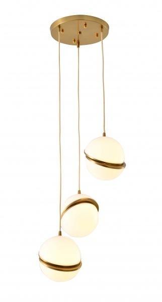 Gold with White Acrylic Orb Pendant - LV LIGHTING