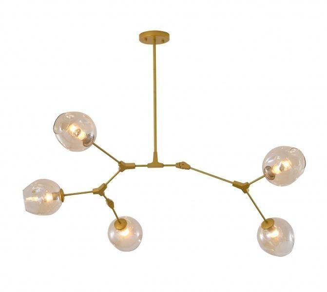 Steel with Glass Shade Chandelier - LV LIGHTING