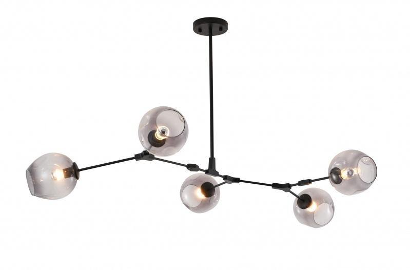 Steel with Glass Shade Chandelier - LV LIGHTING