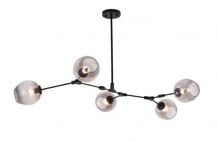 Steel with Glass Shade Chandelier - LV LIGHTING