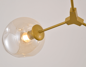 Steel with Glass Shade Chandelier - LV LIGHTING