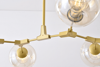 Steel with Glass Shade Chandelier - LV LIGHTING