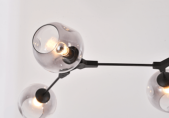 Steel with Glass Shade Chandelier - LV LIGHTING