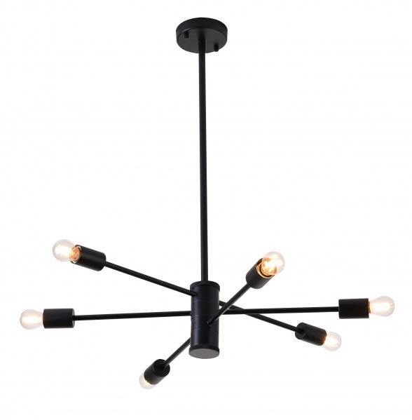 Black with 6 Arms Chandelier - LV LIGHTING