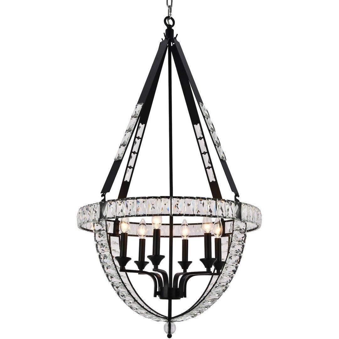 Black Basket Frame with Crystal Chandelier - LV LIGHTING