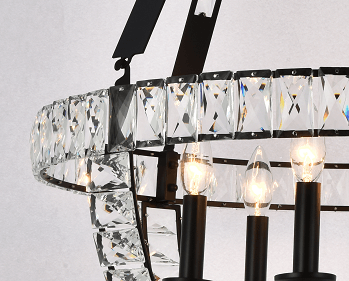 Black Basket Frame with Crystal Chandelier - LV LIGHTING