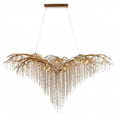 Steel Branch with Crystal Chandelier - LV LIGHTING