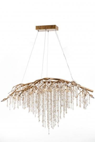 Steel Branch with Crystal Strands Chandelier - LV LIGHTING