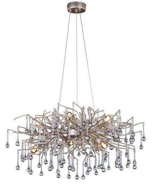 Silver and Copper  Braches with Smoke Glass Chandelier - LV LIGHTING