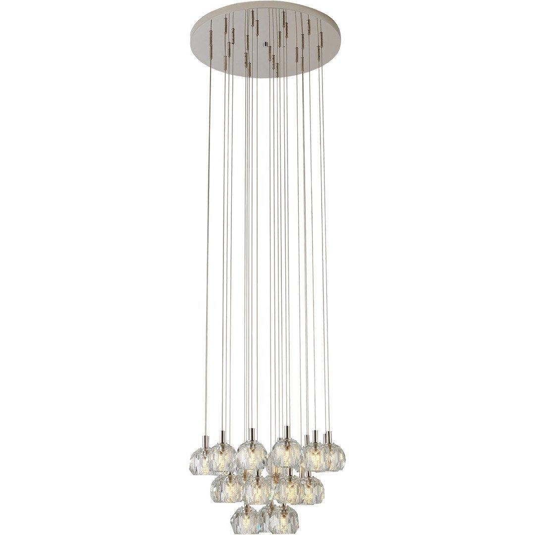 Polished Nickel with Clear Crystal Balls Pendant - LV LIGHTING