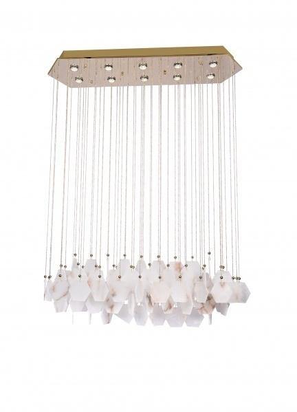 Gold Stainless Steel with Spanish Marble Block Chandelier - LV LIGHTING