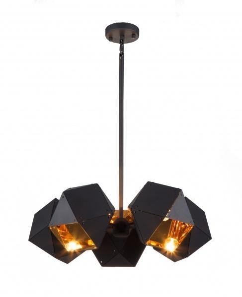 Black and Red Copper Aluminum Steel Box Chandelier - LV LIGHTING