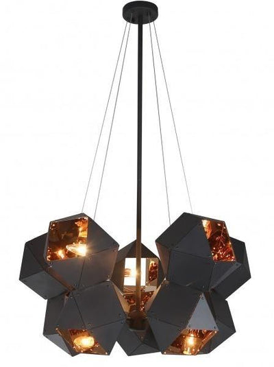 Black and Red Copper Aluminum Steel Box Chandelier - LV LIGHTING