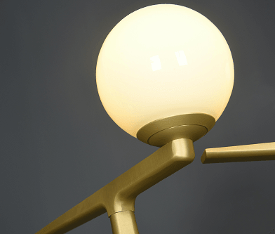 Black and Gold metal Frame with White Glass Globe Shade Linear Pendant - LV LIGHTING