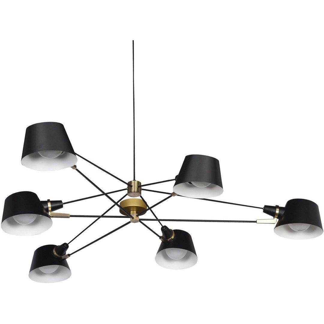 Black with Gold Hardware Accent Chandelier - LV LIGHTING