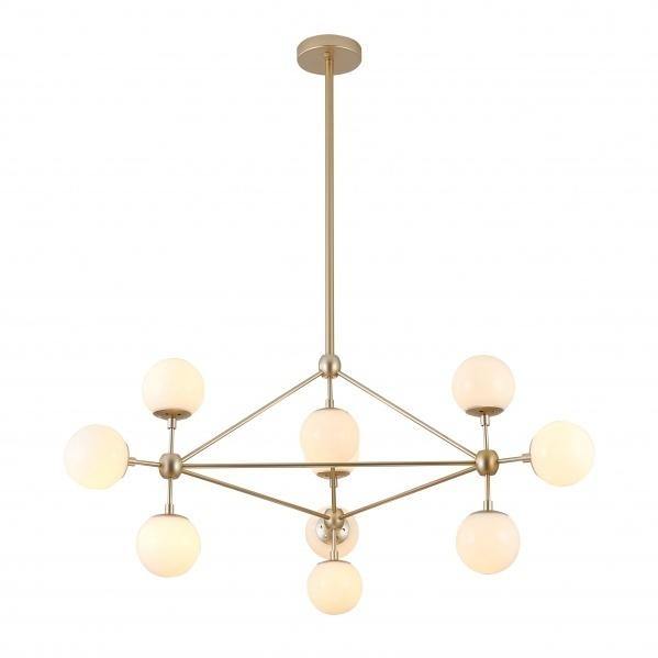 Steel Frame with Glass Globe Shade Chandelier - LV LIGHTING