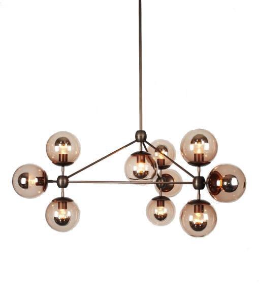 Steel Frame with Glass Globe Shade Chandelier - LV LIGHTING