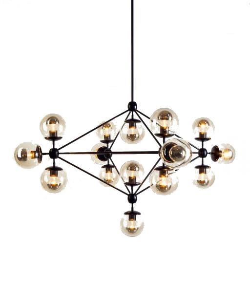 Steel Frame with Glass Globe Shade Chandelier - LV LIGHTING