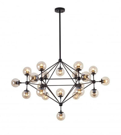 Steel Frame with Glass Globe Shade Chandelier - LV LIGHTING