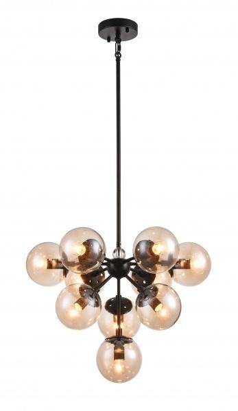 Steel with Glass Globe Chandelier - LV LIGHTING