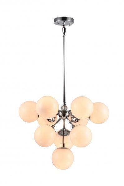 Steel with Glass Globe Chandelier - LV LIGHTING