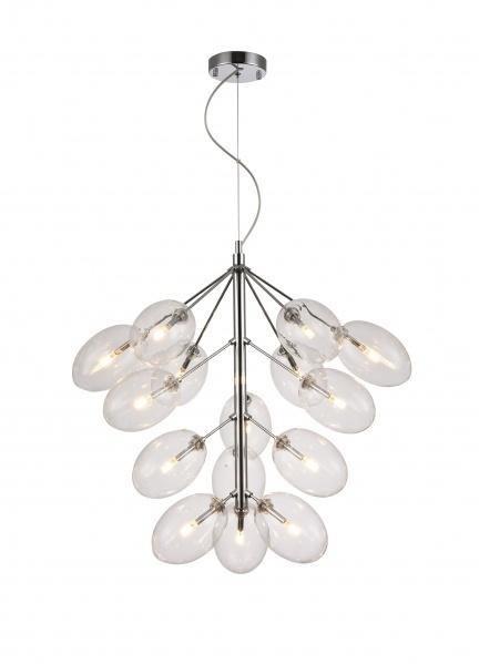 Chrome with Clear Oval Glass Shade Chandelier - LV LIGHTING