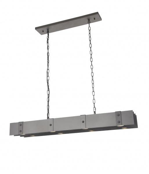 Gun Metal Iron Frame Rectangular Linear Pendant - LV LIGHTING