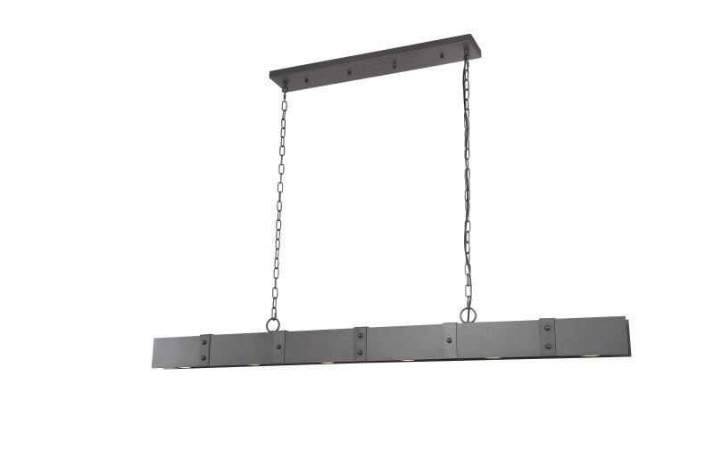 Gun Metal Iron Frame Rectangular Linear Pendant - LV LIGHTING