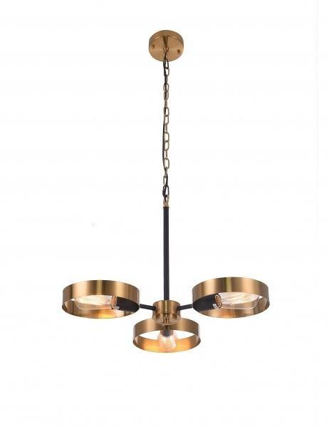 Black and Golden Bronze Rim Shade Chandelier - LV LIGHTING