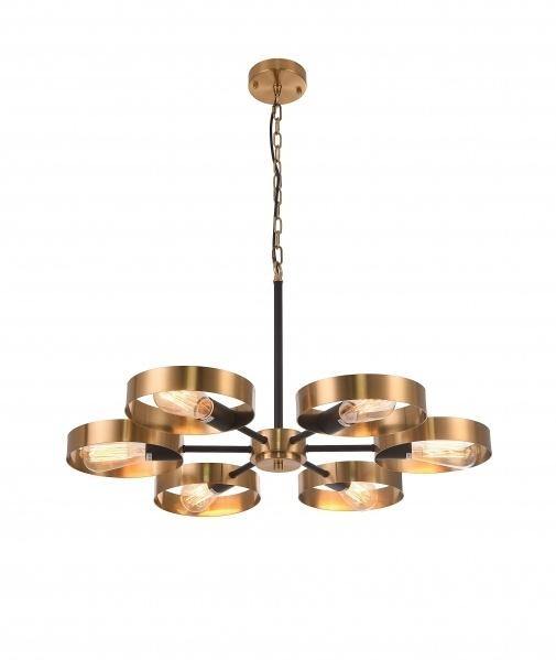Black and Golden Bronze Rim Shade Chandelier - LV LIGHTING