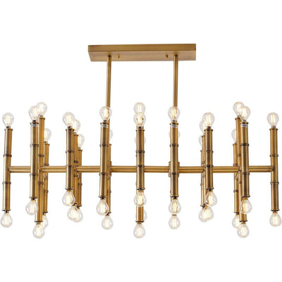 Steel with Bamboo Pipe Linear Pendant - LV LIGHTING