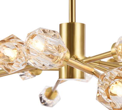 Metal Frame with Clear Crystal Shade Chandelier - LV LIGHTING