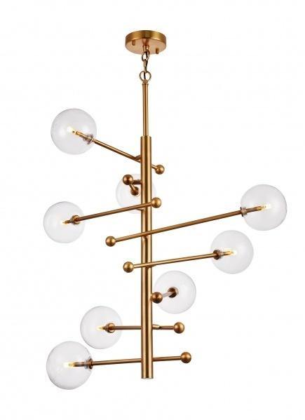 Metal Frame Adjustable Arm with Clear Glass Shade Chandelier - LV LIGHTING