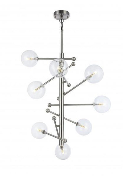 Metal Frame Adjustable Arm with Clear Glass Shade Chandelier - LV LIGHTING