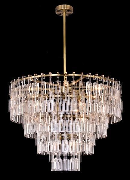 Antique Bronze with Clear Acrylic Chandelier - LV LIGHTING