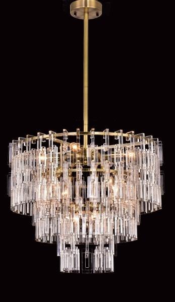Antique Bronze with Clear Acrylic Chandelier - LV LIGHTING