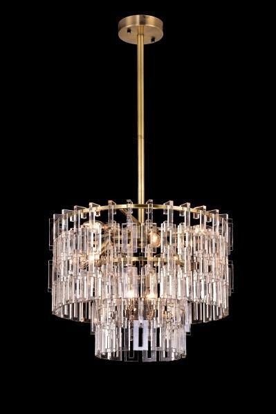 Antique Bronze with Clear Acrylic Chandelier - LV LIGHTING